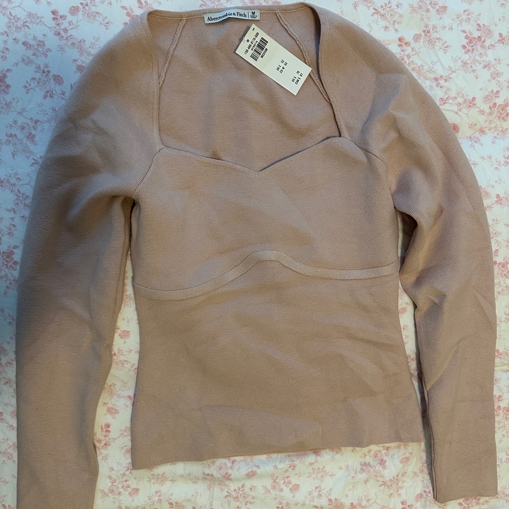 Abercrombie Pink/Tan Corset Sweater